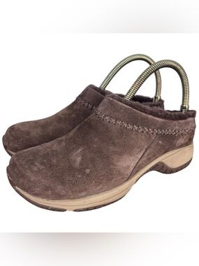 Merrell Women's Encore Ice 5 Waterproof Suede Fur Lined Clogs Brown Size 7